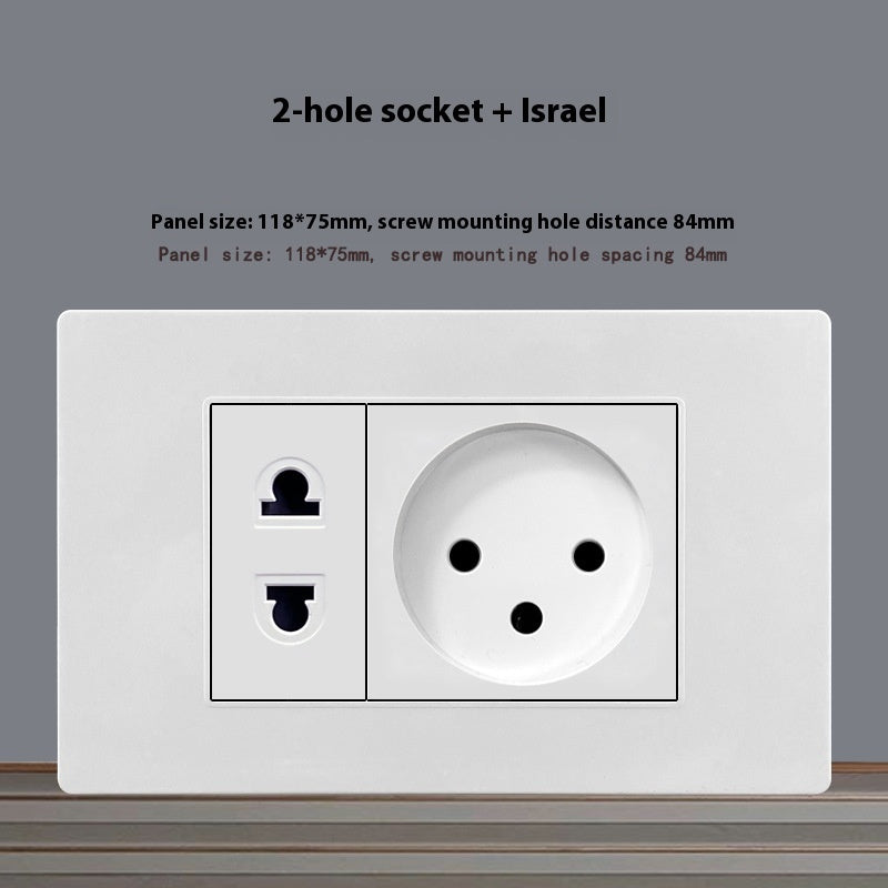 118 Type White 16A Israel Socket Panel