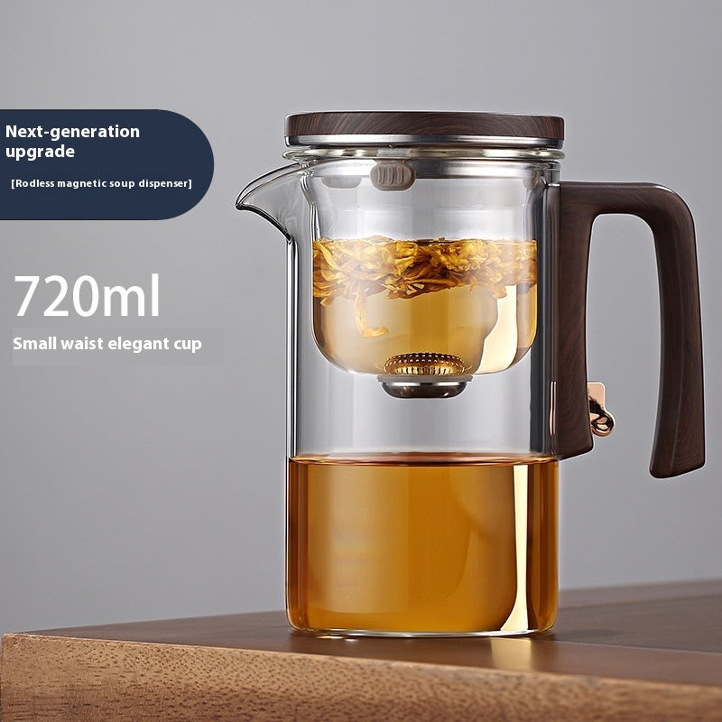 One‑Click Magnetic Filter Glass Teapot – Elegant Borosilicate Design (520ml / 720ml / 900ml)
