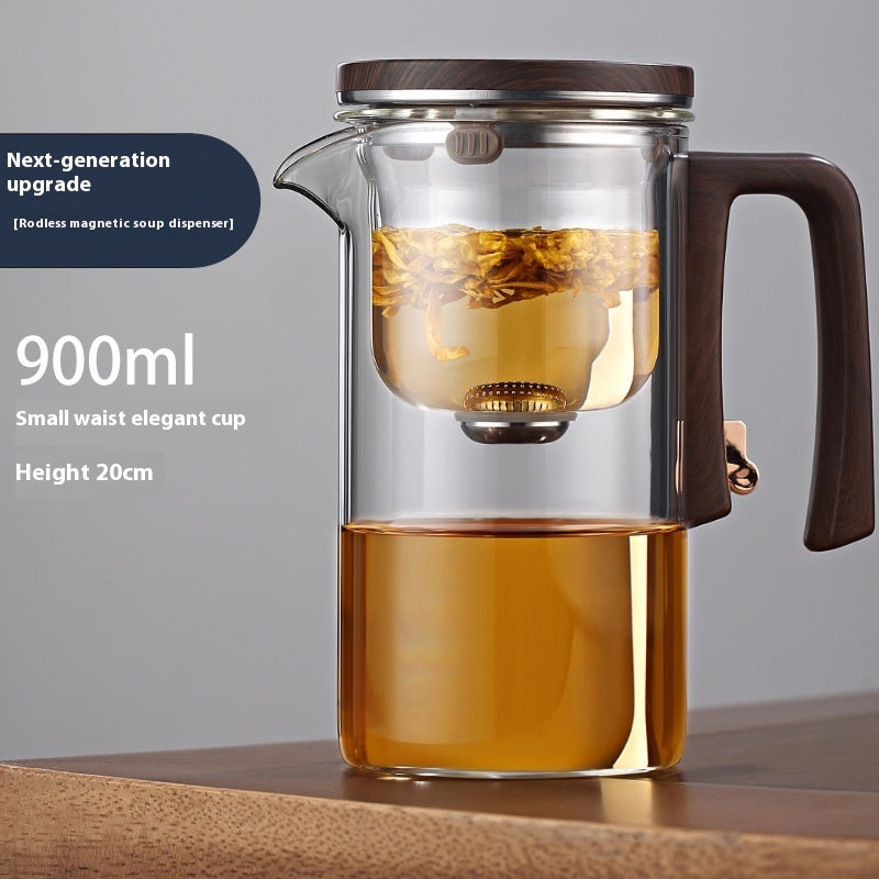 One‑Click Magnetic Filter Glass Teapot – Elegant Borosilicate Design (520ml / 720ml / 900ml)
