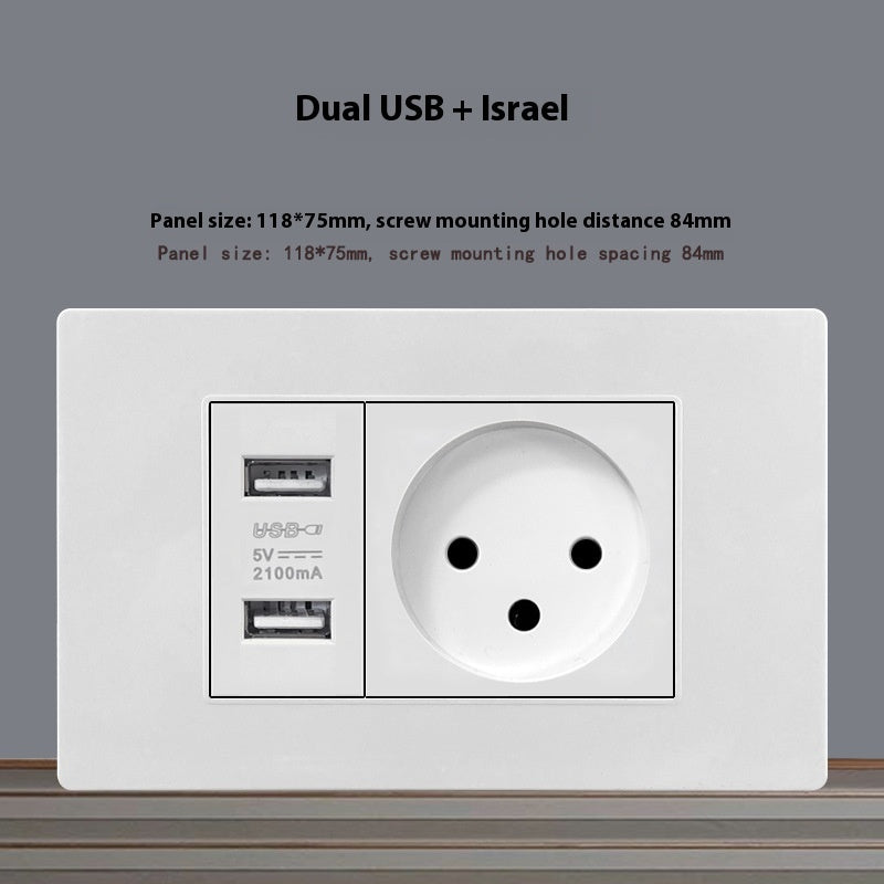 118 Type White 16A Israel Socket Panel