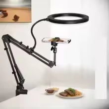 LED Folding Long Arm Clip Magnifying Glass Repair Light