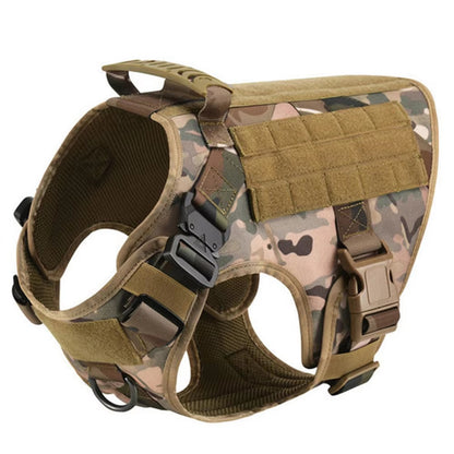Tactical Dog Harness & Leash Set – 1000D Nylon Camouflage Training Vest