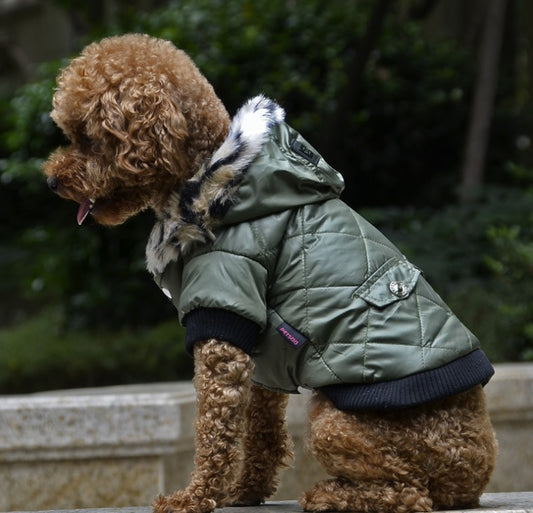 Winter Warm Dog Hoodie Jacket – Soft Fleece Pet Coat for Small & Medium Dogs