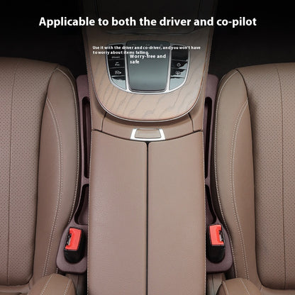 Luxury Genuine Leather Car Seat Gap Storage Box – Waterproof Organizer