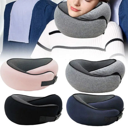 Adjustable Memory Foam Travel Neck Pillow – Full Neck Support for Better Sleep