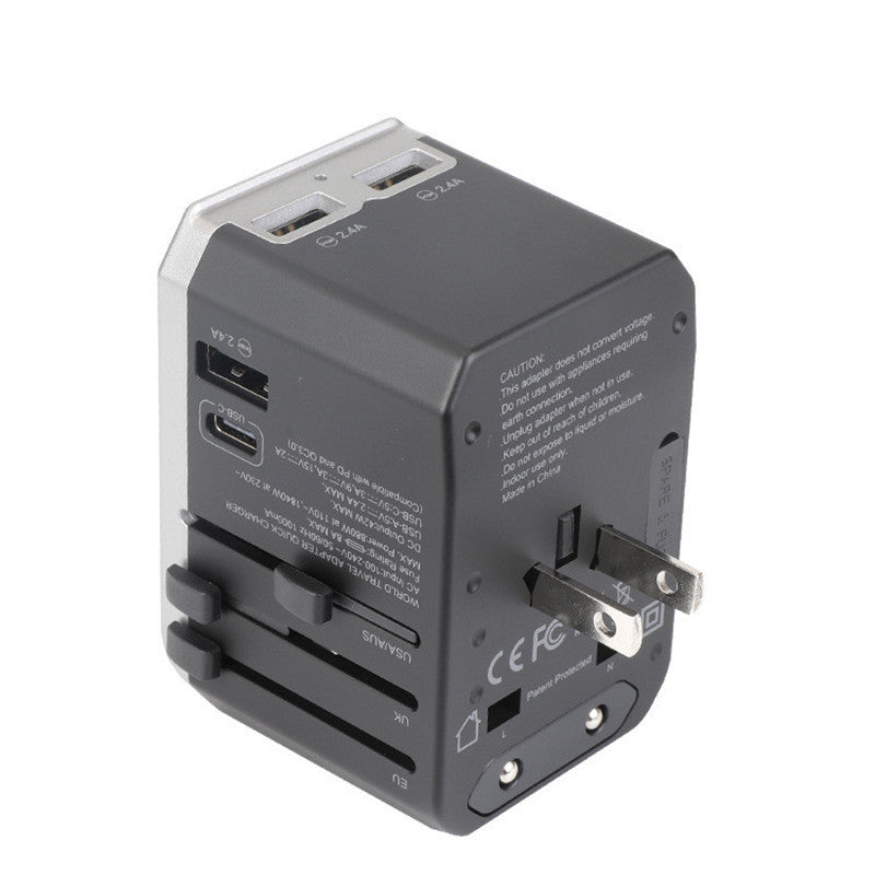 Port USB Travel Adapter with PD Fast Charging | Global Plug Converter