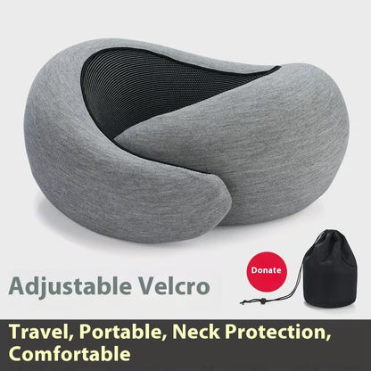 Adjustable Memory Foam Travel Neck Pillow – Full Neck Support for Better Sleep