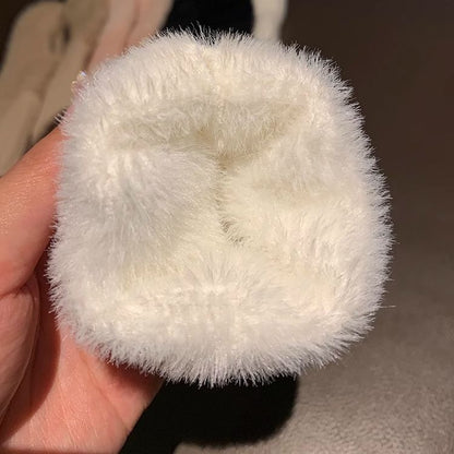 Winter Half Finger Knitted Gloves – Warm Jakar Fabric Plush Mittens