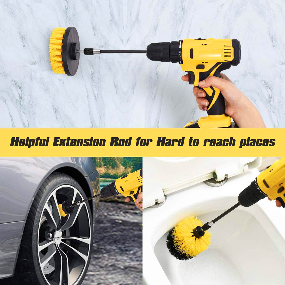 7-Piece Electric Drill Cleaning Brush Set – Multi-Purpose Scrubbing Heads
