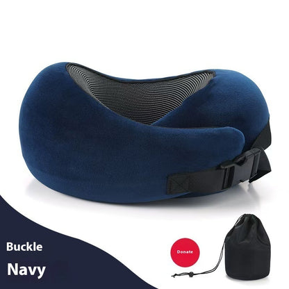 Adjustable Memory Foam Travel Neck Pillow – Full Neck Support for Better Sleep